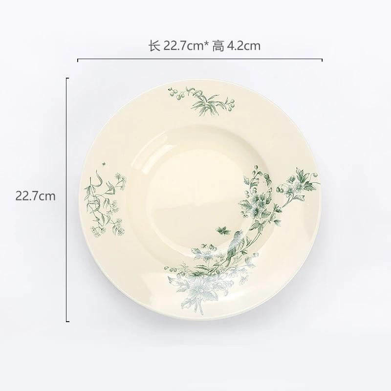 Vintage Französischer Stil Keramikteller Nachmittagstee Snacks Desserts Köstliche Gerichte Speiseteller Exquisites Haushaltsgeschirr