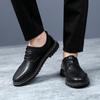 Fashion Classic Black Men's Leather Shoes Minimalist and Versatile Style Office and Driving  Leisure Business Men's Walking Shoes New