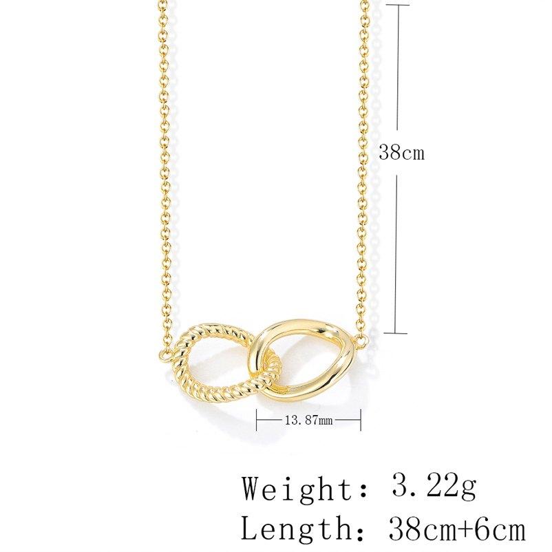 Mlluki 925 Sterling Silver 14K Gold Plated Irregular Twisted Pendant Necklace for Women