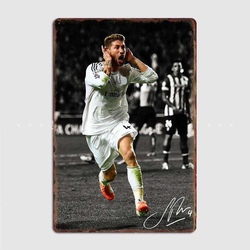 Sergio Ramos soccer Player Metal Poster Sign Football stadium Garage Club Vintage Bar Wall Room Decoration Home Decor