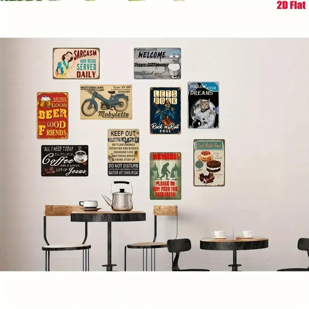 Metal Vintage Mobylette Motorcycle Tin Sign Wall Decor Retro Metal Plaque