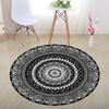 3D Illusion Halloween Black & White Round Carpet for Bedroom & Living Room