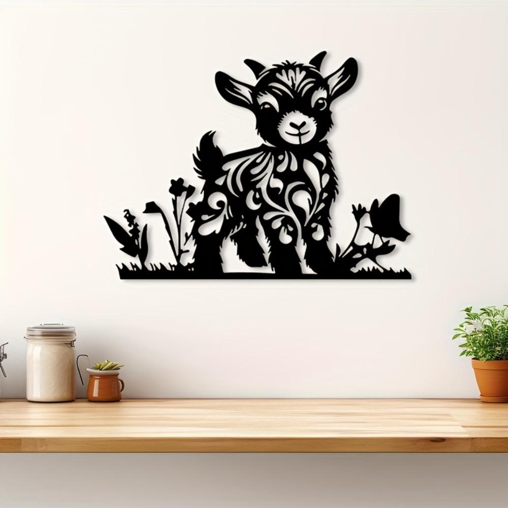 1pc Rustic Scottish Highland Cow Metal Wall Art, Iron Farm Animal Sculpture for Indoor Outdoor Holiday Decor, Country Cottage Gift for Cow Lover