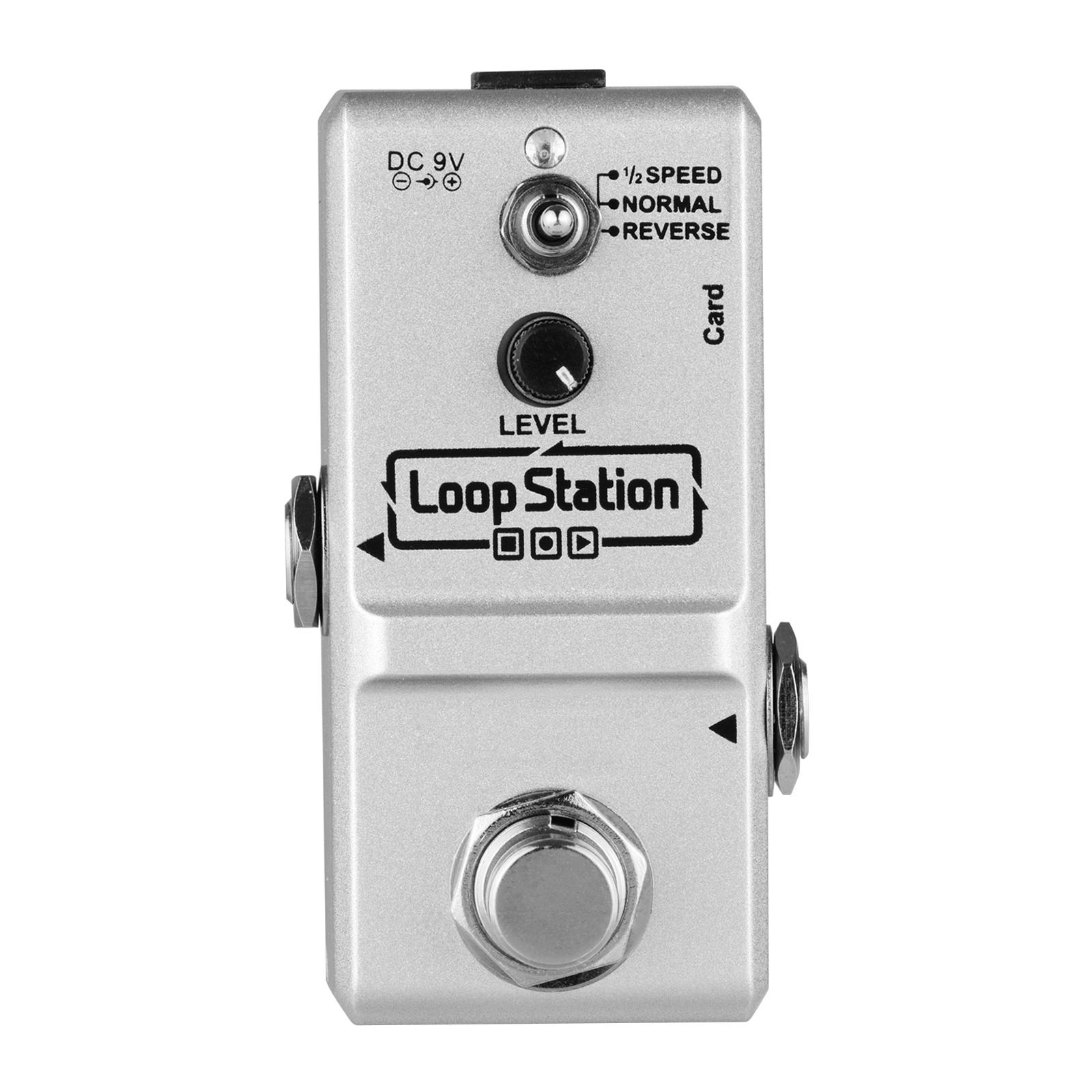 Ammoon Loop Station Мини-гитара Looper Педаль эффектов Время записи 10 минут 3 режима работы True серебряный