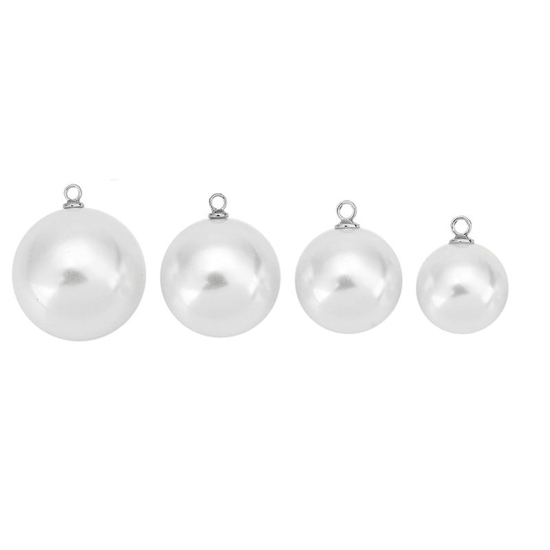 

20pcs Imitation Pearl Beads Earring Charms Beads 6 8 10 12 16 18 20 mm Necklace Pendants for Bracelet Findings Jewelry Making 6mm срібний