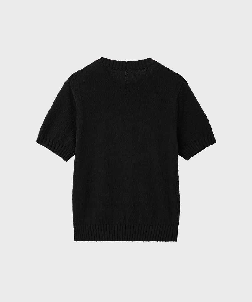 NOIRER Low Gauge Crop Half Knit (Black)