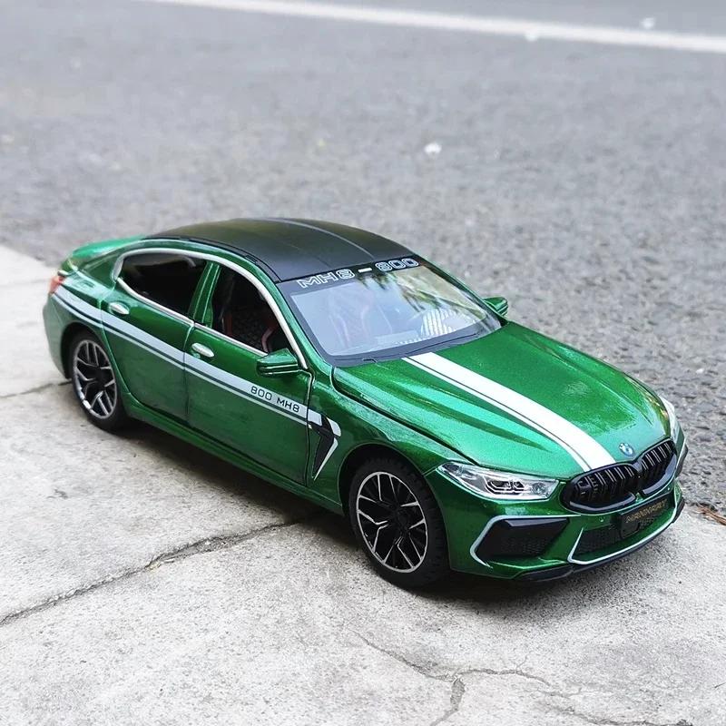 1:24 BMW M8 MH8 800 MANHART  Alloy Car Model Diecast Metal Toy Vehicles Car Model Sound and Light High Simulation Kids Gift A464