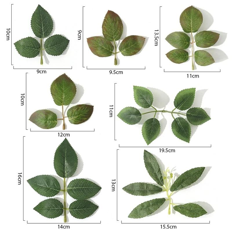 30/50Pcs Silk Rose Artificial Leaves Home Room Decor for Wedding Decoration Bride Wrist Flowers Artificial Plants DIY Gift Box