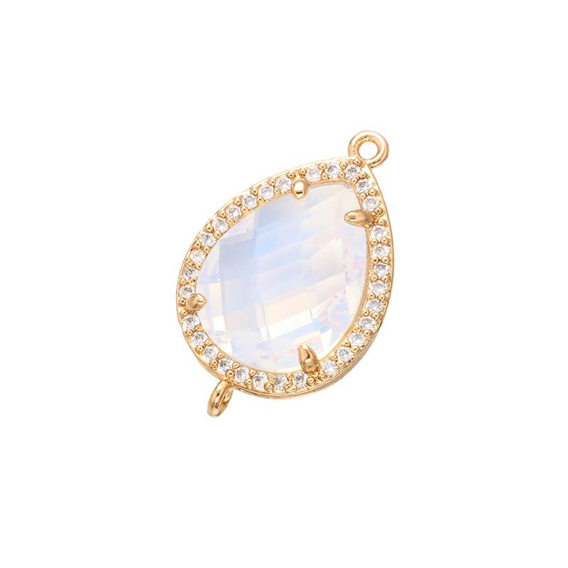 ZHUKOU 16x25mm high quality crystal connector for women DIY necklace earrings bracelet jewelry accessories Making model: VS378