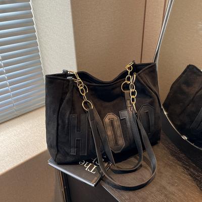 Autumn New One-shoulder Letter Tote Bag Women's 2025 Large-capacity Student Class Simple Fashion Trend Bag