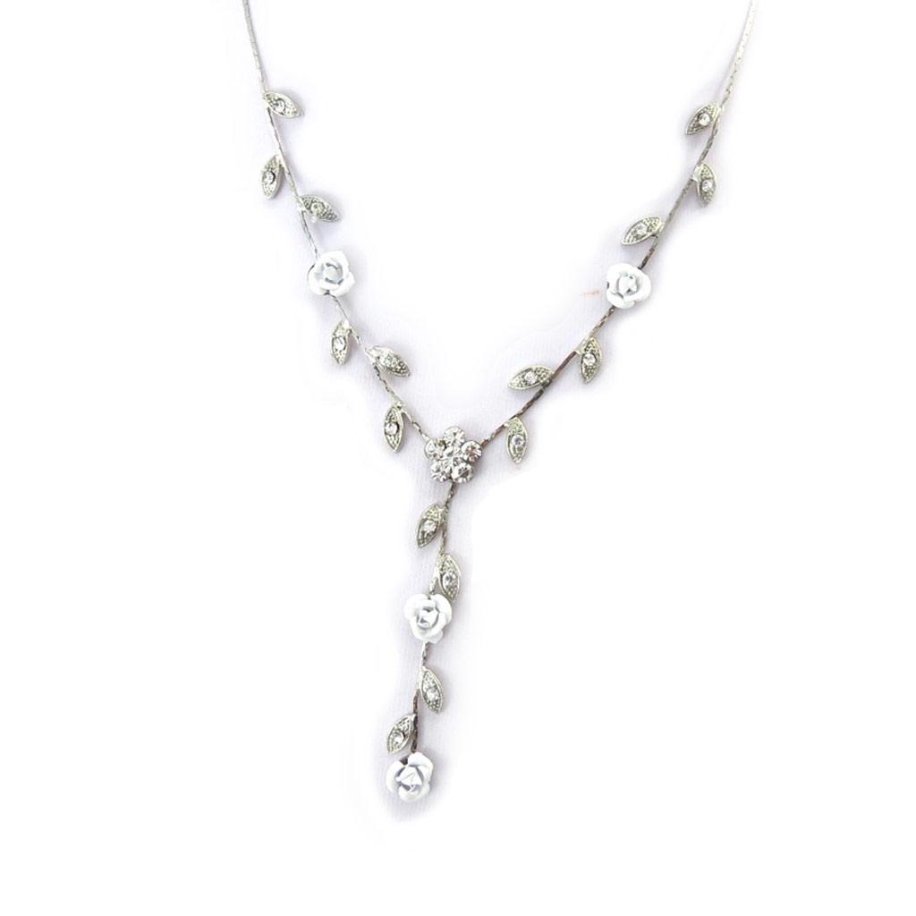 Les Trésors De Lily [K0972] - Silver Gray 'Paradis Floral' Designer Necklace
