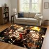 Kratos God of War Spiel Cartoon Gamer Wohnzimmer Rutschfester Teppich Weicher Teppich für Schlafzimmer Spielzimmer Sofa, Leicht zu Reinigende Haustürmatte