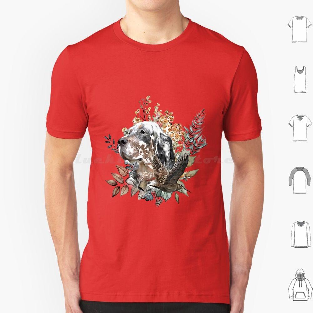 English Setter Woodcock Hunting Art T Shirt 6xl Cotton Cool Tee English Setter Woodcock Hunting Hunting Hunting Art Bird