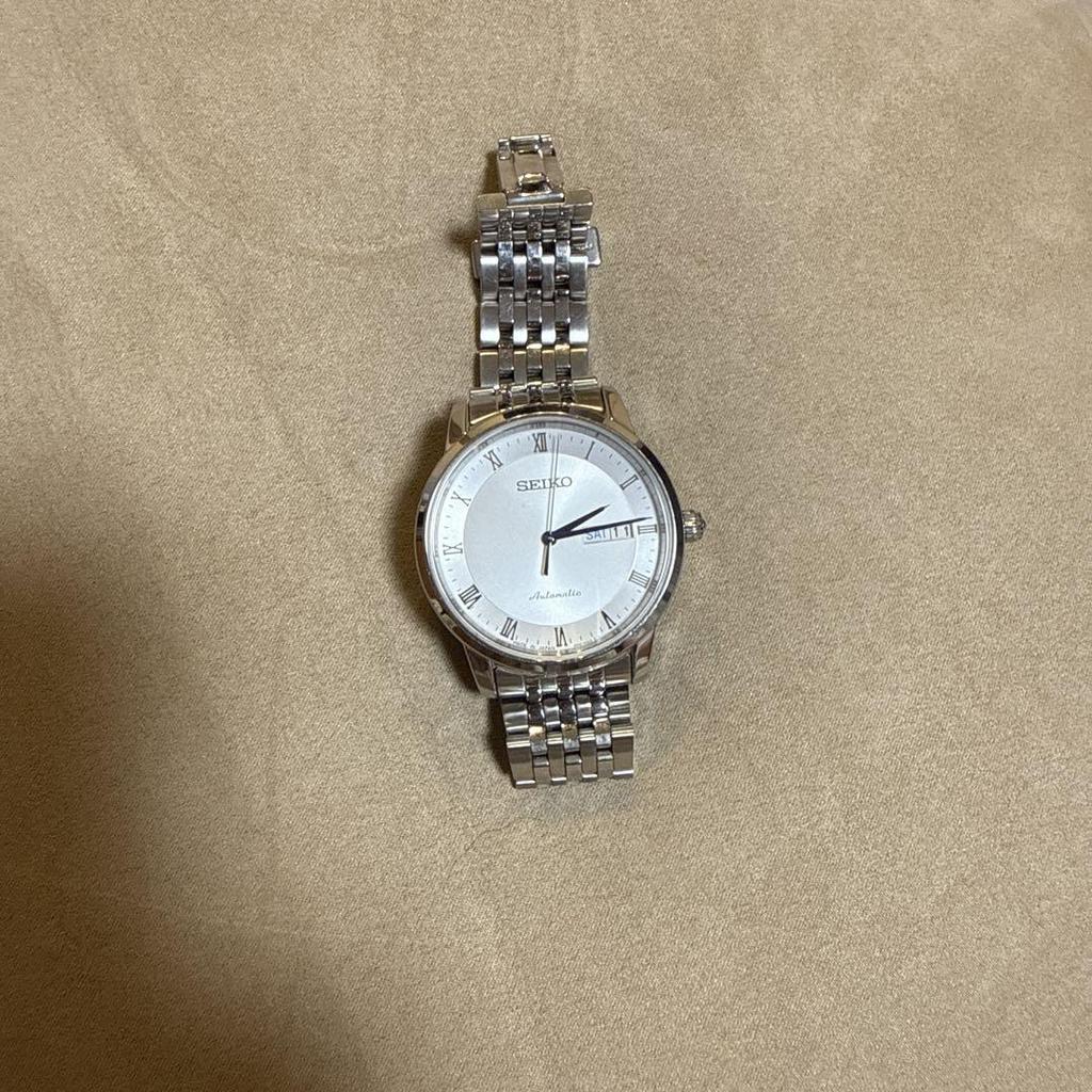 [USED] SEIKO Presage White Automatic Watch with Strap Back