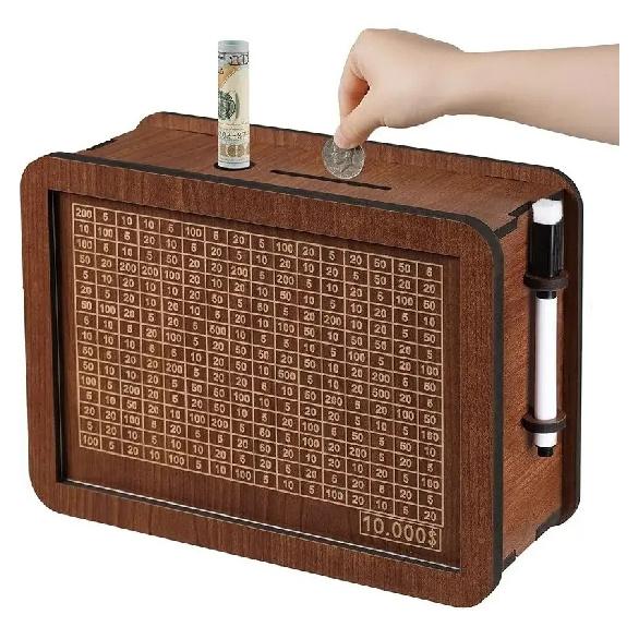 

Savings Box Type Piggy Bank With Bill Counter 10 Thousand Brown