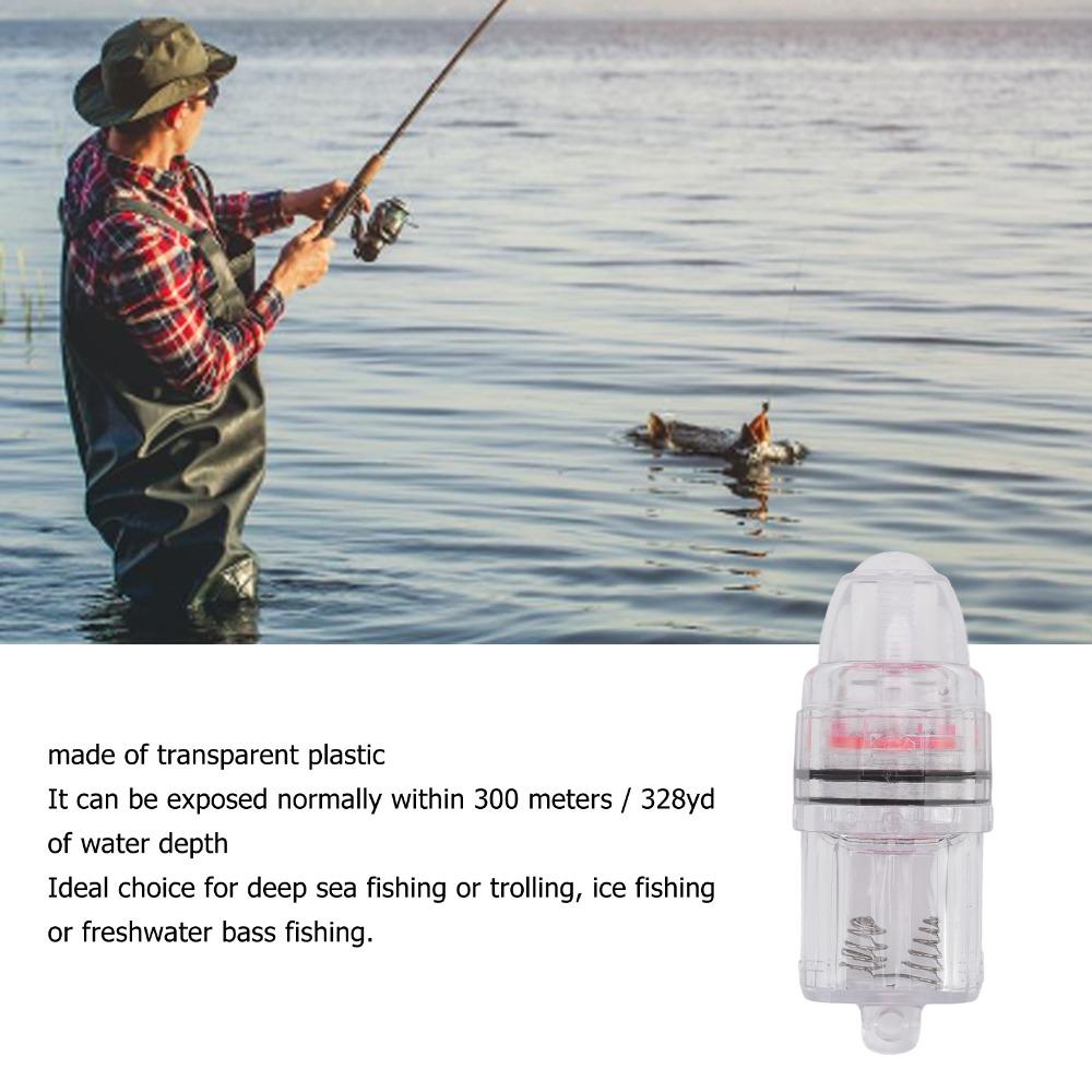2PCS AA Battery Powered Fish Lure Light Transparent Plastic Underwater Fish Light  Trolling