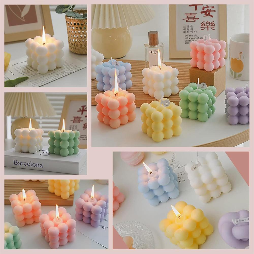 Bubble Candle Cube Fragrance Candles Handmade Scented Candle Soy Wax Candle Set for Home Decoration Wedding Party Birthday