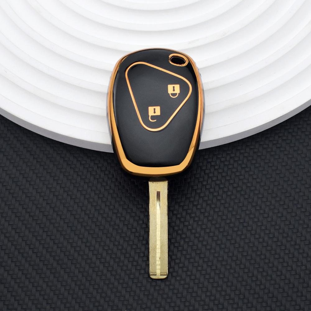 

Для Renault Trafic Clio Kangoo Master Modus Twingo Dacia Sandero Duster 2 кнопки TPU автомобильный пульт дистанционного управления брелок чехол Gold Line Black