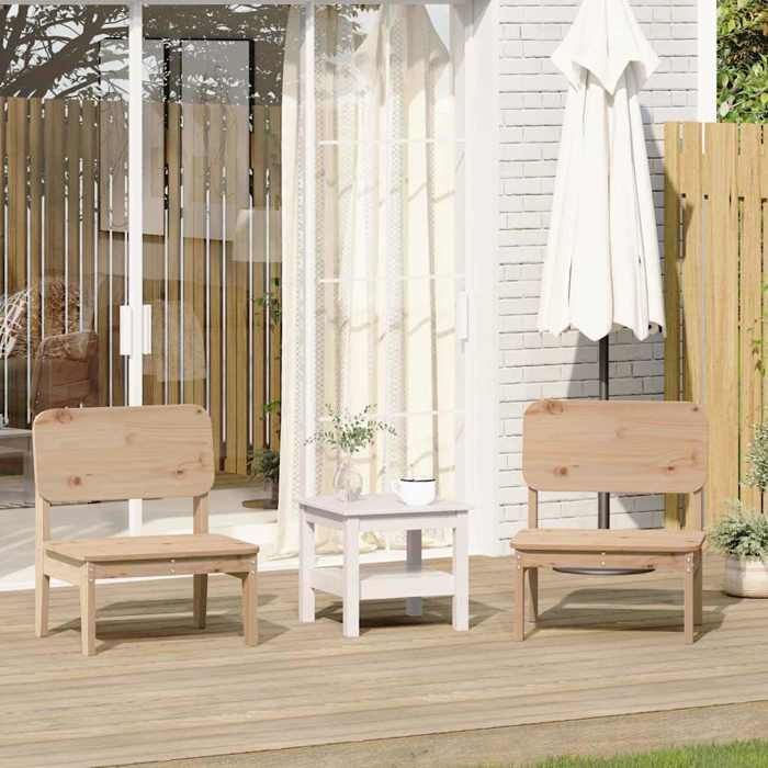 VidaXL Chaises de jardin lot de 2 60x52,5x72 cm bois massif de pin, siège de jardin, chaise d'extérieur, chaise de balcon, 859322