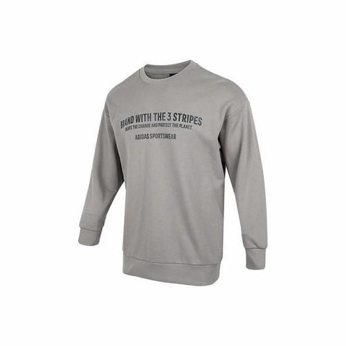 

adidas Crew Neck Pullover Long-Sleeve Sweatshirt for Men in Light Gray L светло-серый