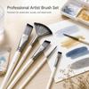 6pcs Fine Point Tip Artist Paint Brushes Wooden Handle Watercolor Brushes Art Supplies