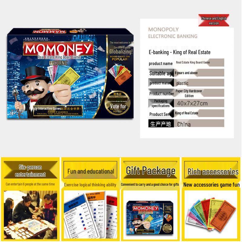 Deluxe Real Estate Tycoon Board Game - World & China Tour