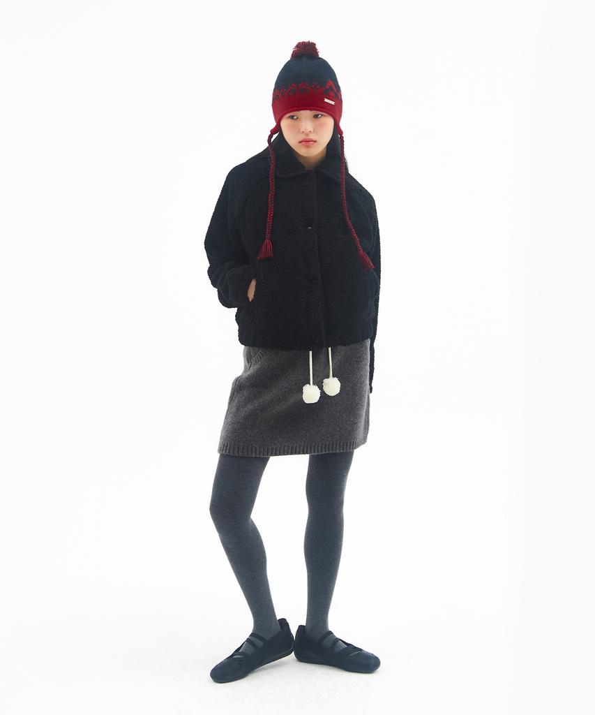 Ames Worldwide Knit Mini Skirt Charcoal