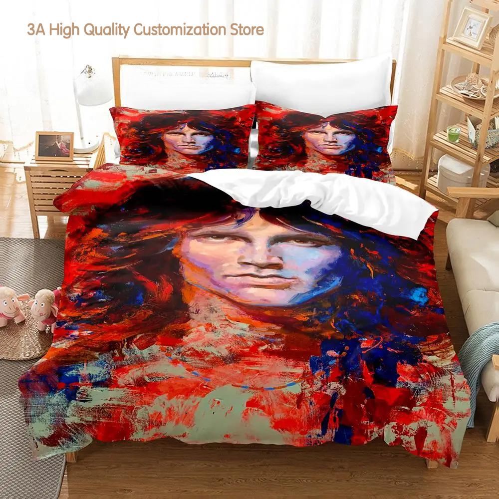 The Doors Jim Morrison Bedding Set Single Twin Full Queen King Size Bed Set Aldult Boys Bedroom Duvetcover Sets 3D Lit