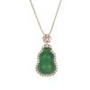 Aieryuan Ethnic Style Green Chalcedony Gourd Jade Pendant Necklace