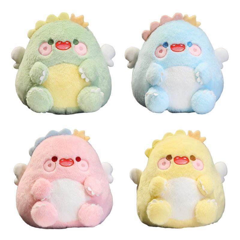 Niedliches Engel Dinosaurier Plüschtier Kissen für Kinder, PP Baumwolle gefüllt weicher Stoff, Perfektes Geburtstagsgeschenk, 30*26cm