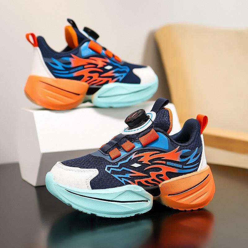 New Boys' Autumn Basketball Shoes - Soft Sole Mesh Running Shoes for Big Kids