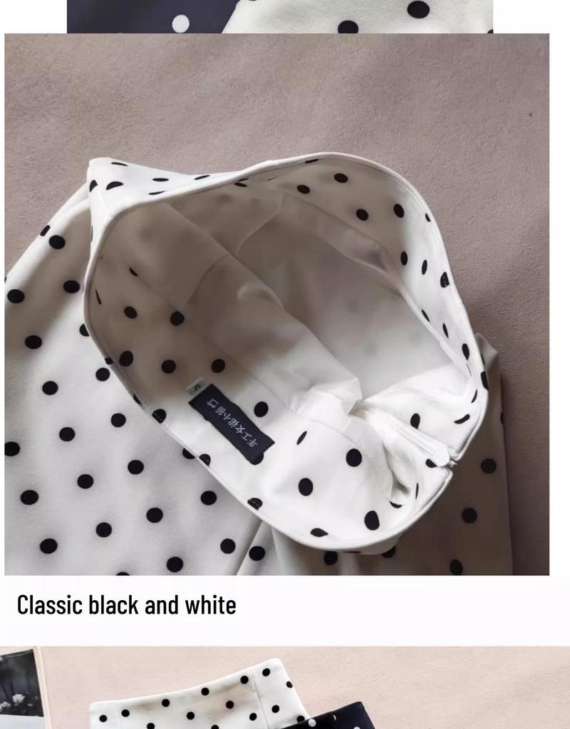 Jupe Midi Bodycon Rétro à Pois Taille Haute – Mode Printemps/Été