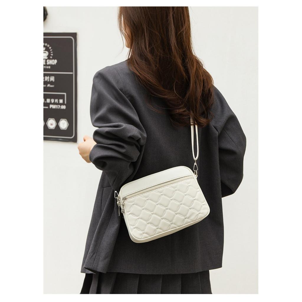 Ladies, Crossbody Bag, Multi-layer Bag, Embroidered Bag, Diamond Patterned Bag, Shoulder Bag, Women's Bag