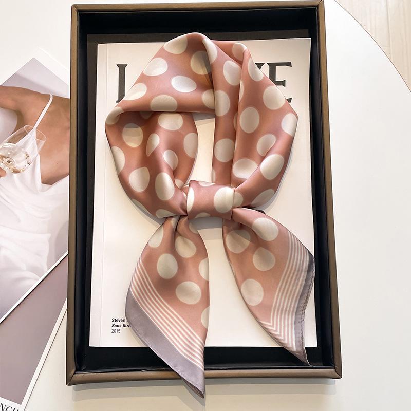 Black and white striped small square scarf silk scarf women's square scarf professional bank matching shirt neck protection scarf thin scarf