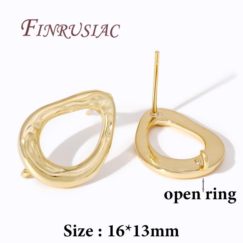 Accessories For Earrings 14K Gold Plated Post Stud Earring For DIY Earrings Piercing Jewelry Making Supplies Findings
