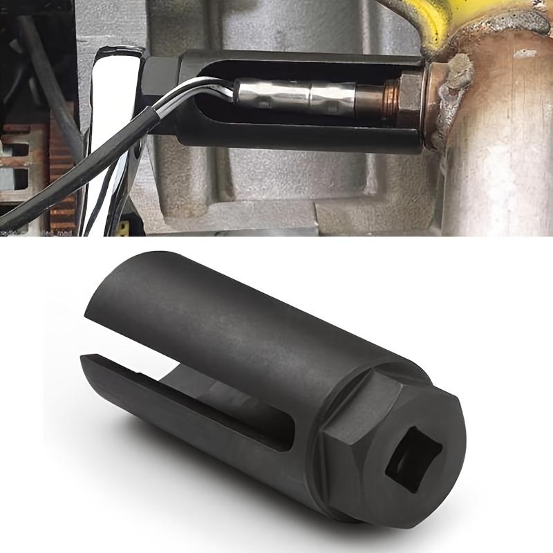 Black Narrow Mouth Oxygen Sensor Sleeve European-Style Cxygen Sensing Socket Wrench, Durable Steel, Ideal for Car Maintenance & Repair Tool