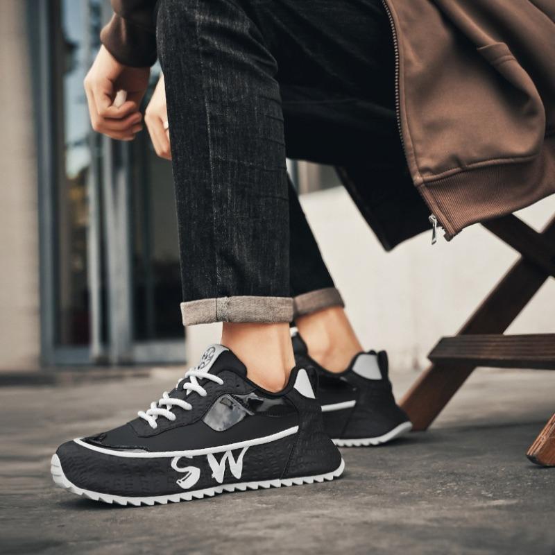 Fashion Men Sports Shoes 2025 Spring Casual Thick-soled Height-increasing Shoes Fashion Anti-slip Outdoor Student Running Shoes Sneakers