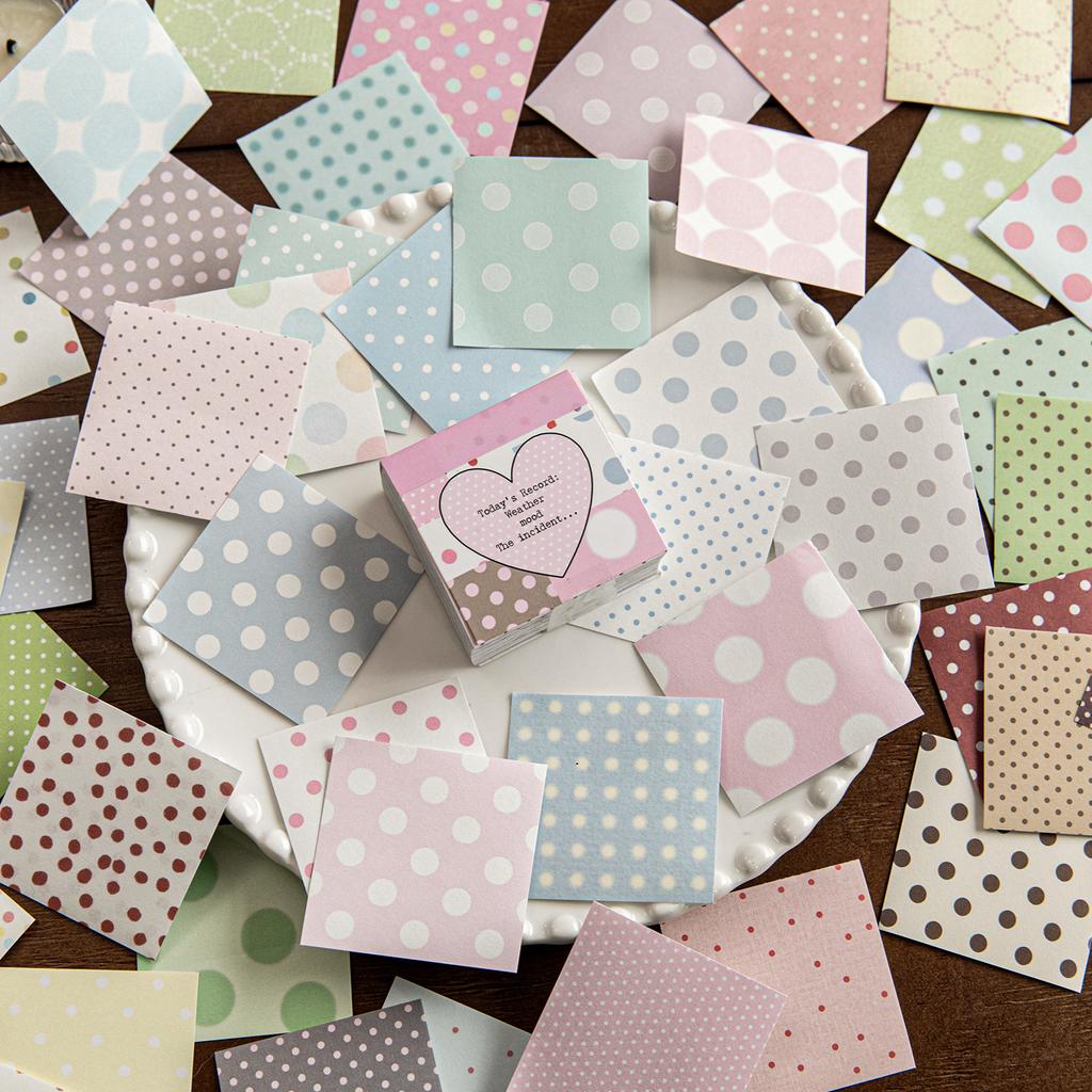 100pcs/lot Memo Pads Material Paper The Revelation of Milk and Salt Junk Journal Scrapbooking Cards Retro Background Decoration
