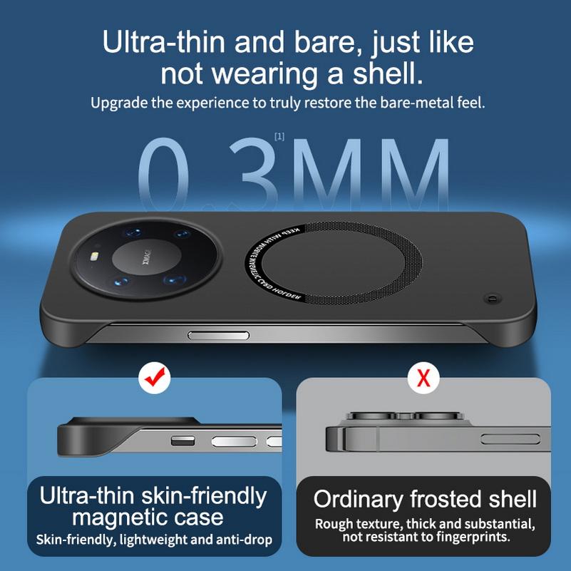 Ultradünne rahmenlose Handyhülle für Huawei Mate 80 Pro Max 80 70 Air 60 50 Pura 80 Ultra 70 Pro + mit Magsafe Magnetabdeckung