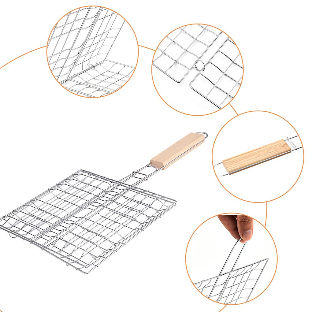 Grătar Barbecue Casnic Accesorii pentru Grătar în Aer Liber Oțel Inoxidabil Suport pentru Pește Alimente BBQ Raft pentru Grătar Accesoriu pentru Vase de Gătit