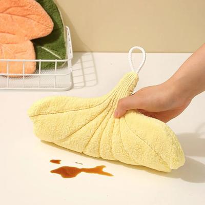 New Double-layer Leaf Style Hand Towel Absorbent Speed Dry Hanging Hand Cloth Thickened Handkerchief Rag for Kitchen Bathroom