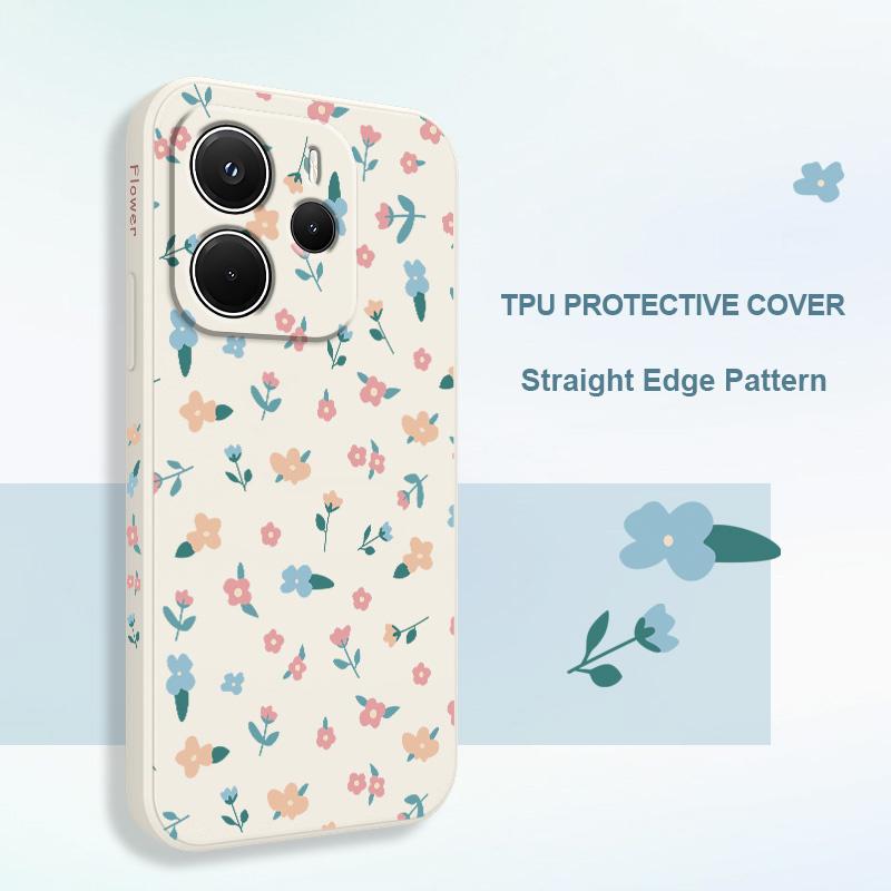 Drunk Fallen Flowers Phone Case For Xiaomi Redmi Note 14 13 12 12S 11 11S 10 10S 9 9S 15 14C Pro Plus 4G 5G Liquid Silicone Cove