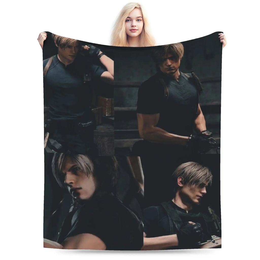 Leon Kennedy Resident Evil Blanket Cozy Soft Throw Blanket for Bed x Inch Multiple Sizes Quilt