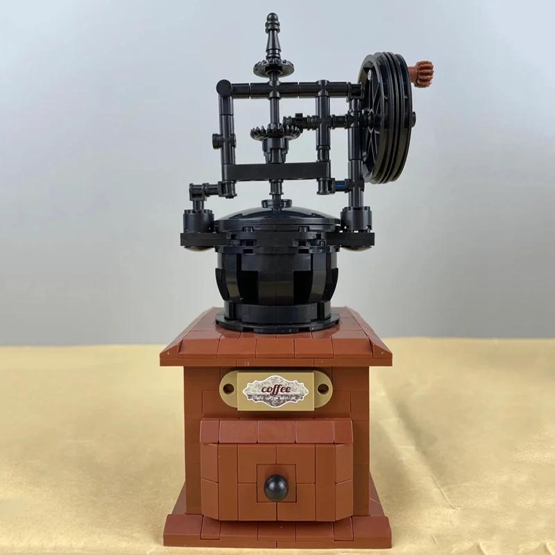 Č. 00984 Retro klasický ruční kávovar Zásuvka nápojového automatu DIY Mini bloky Cihly Stavebnice pro děti Bez krabice