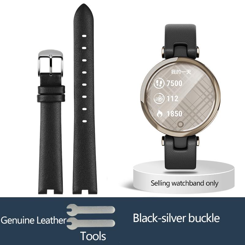Genuine Leather Sports Watchband Straps Women's Bracelet Silicone Stainless Steel Belt For Garmin Lily Smart Watch Accessories