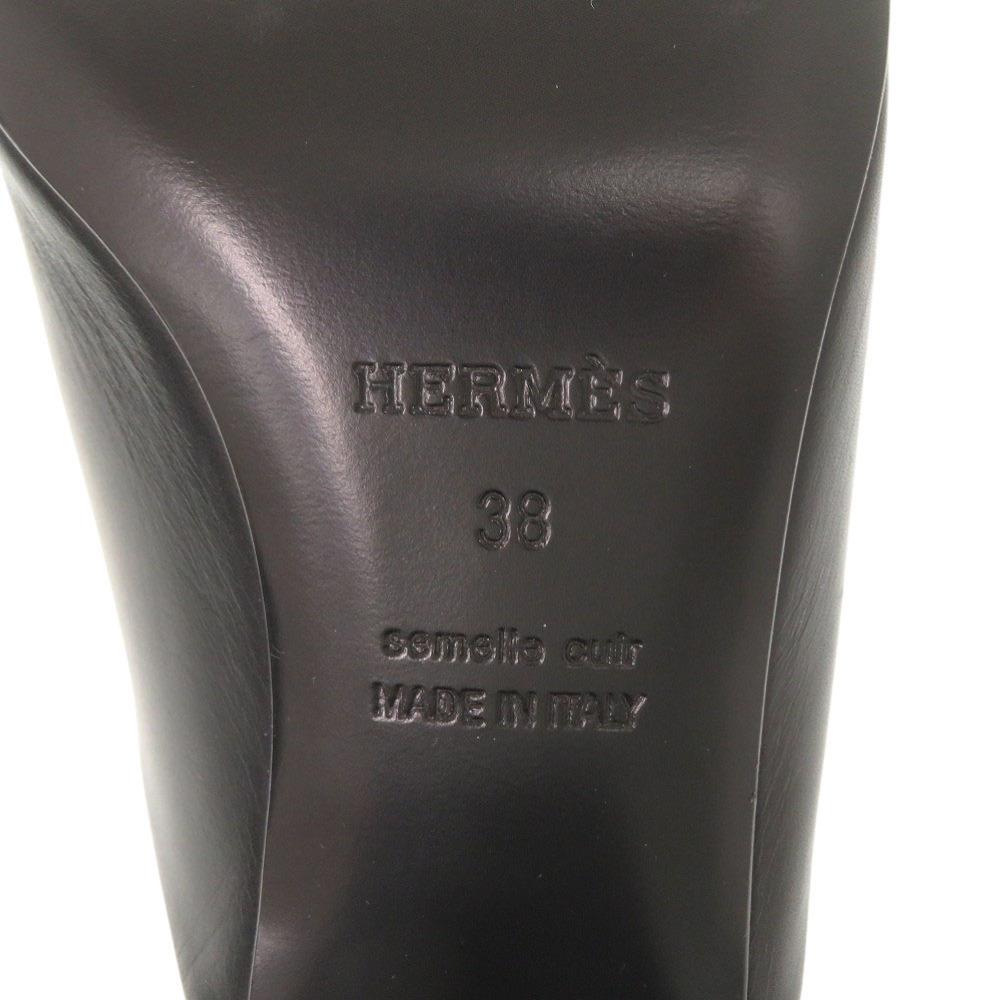 Gebrauchte AUTHENTISCHE HERMES Mules Christie Sandalen Schwarzes Leder