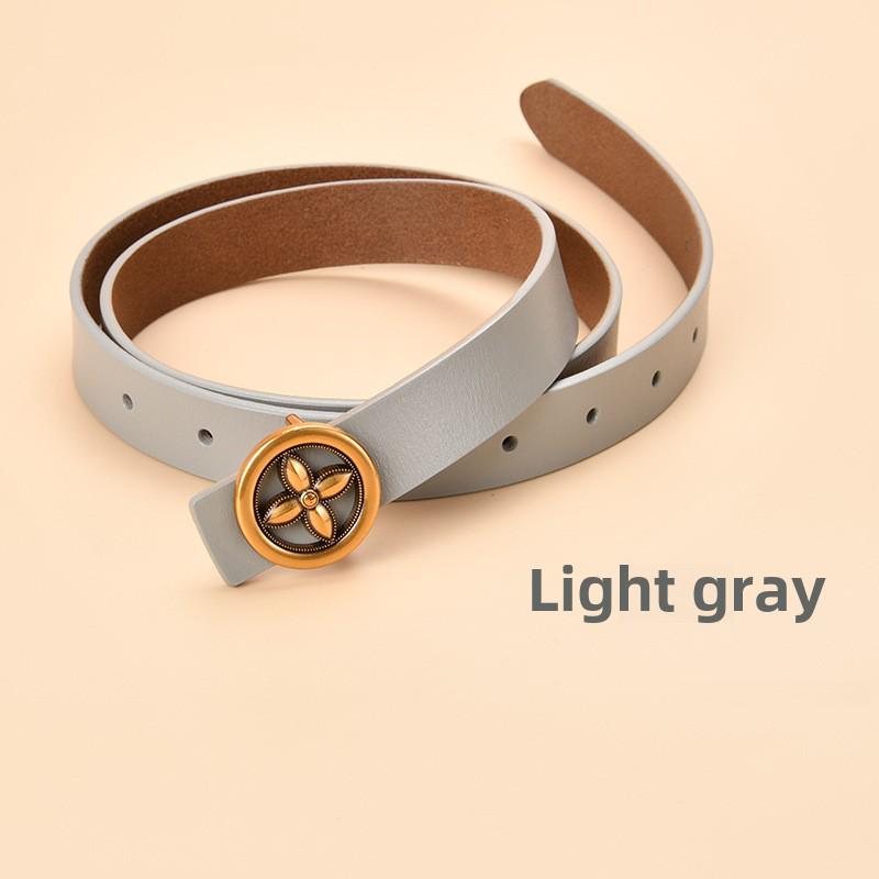 Damen Echt Rindsleder Dekogürtel mit runder Schnalle - Allround-Design für Jeans und Taillenformung