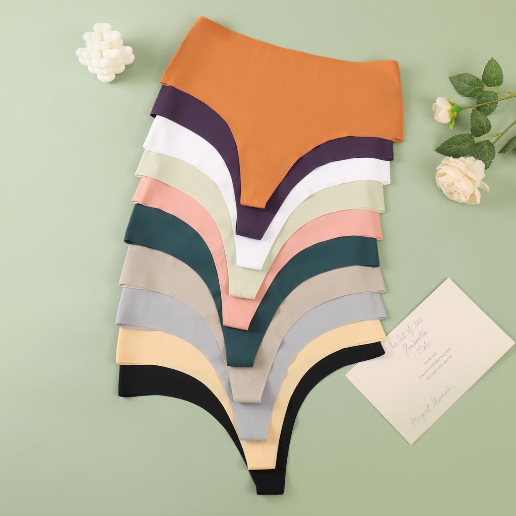Lady Summer One-piece Silk-Free Breathable High-Waisted Abs-Controlling Yoga Thong Underwear