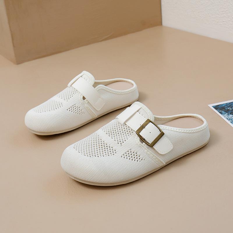 Women Shoes 2025 Summer New Fashion Comfortable Soft Sole Half Drag Shoes Outdoor Breathable Mesh Hollow Non Slip Womens Sandals