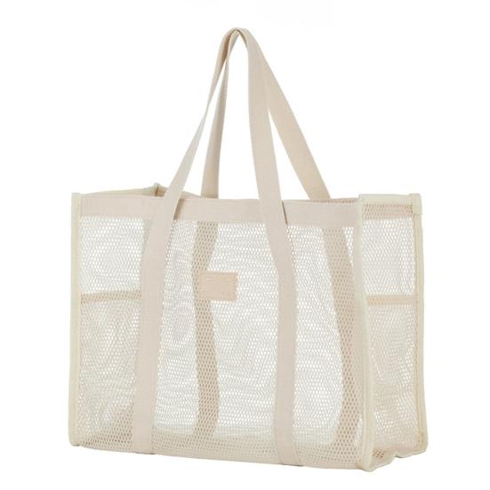Borsa da Spiaggia in Rete, Borsa Leggera ad Alta Capacità, Svuotamento Rapido Traforata, Borsa a Shopper Ultraleggera per Viaggio, Articoli da Toeletta, Cosmetici